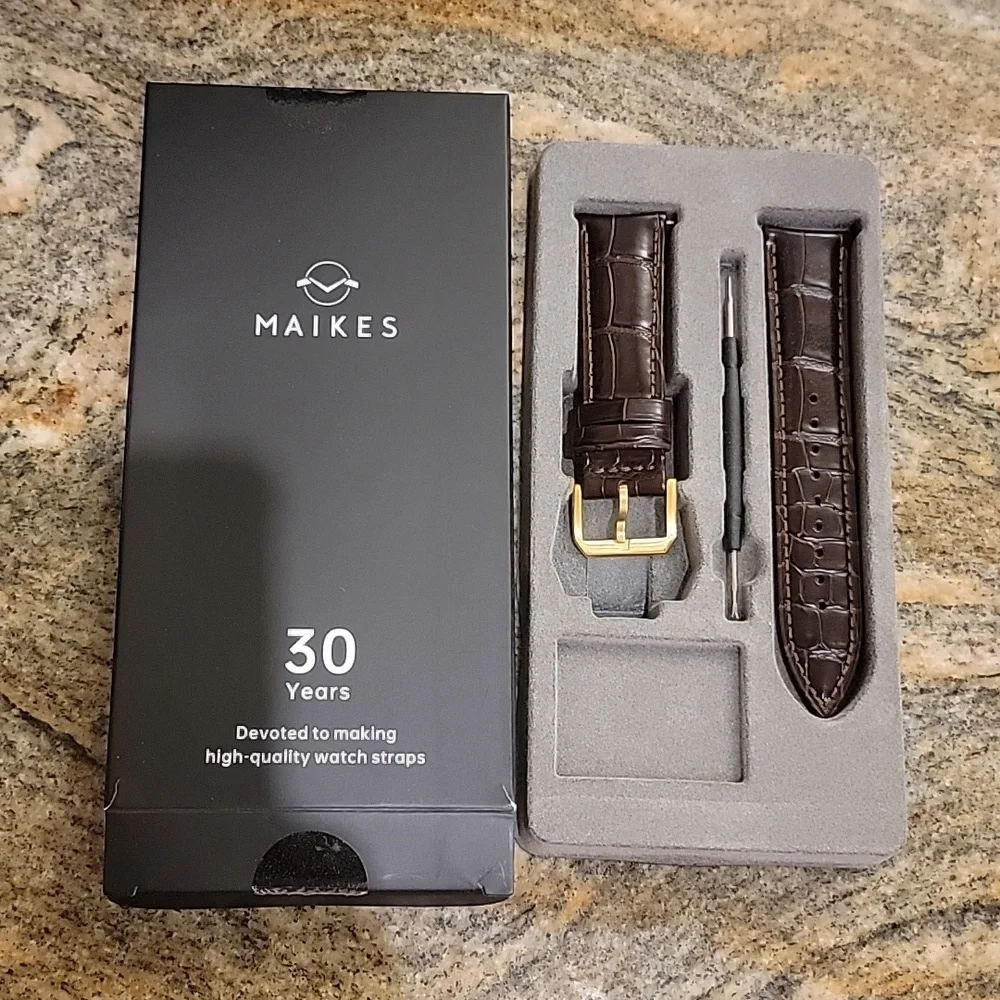 New brown leather watch straps 22x20